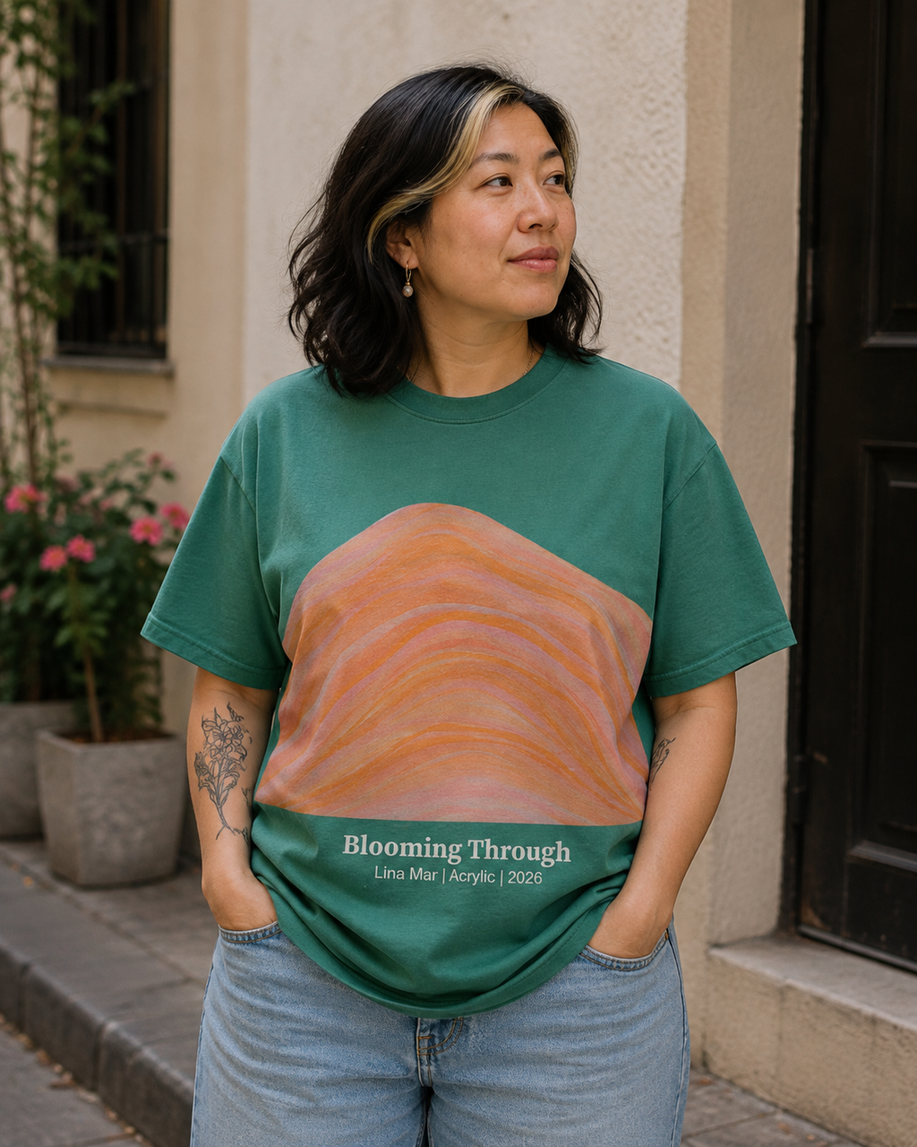 Blooming Through — Vintage Oversized T-Shirt