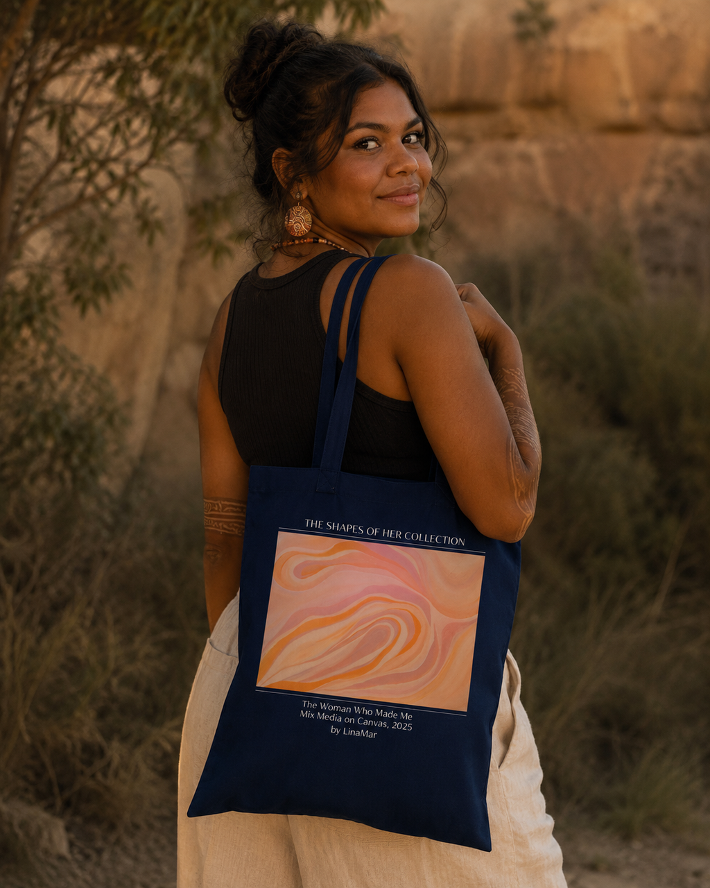 The Shapes of Her  Collection Dark Tote Bag